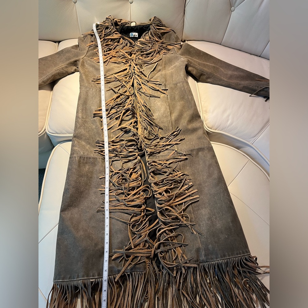 Source Unknown Brown Fringe Jacket - image 5